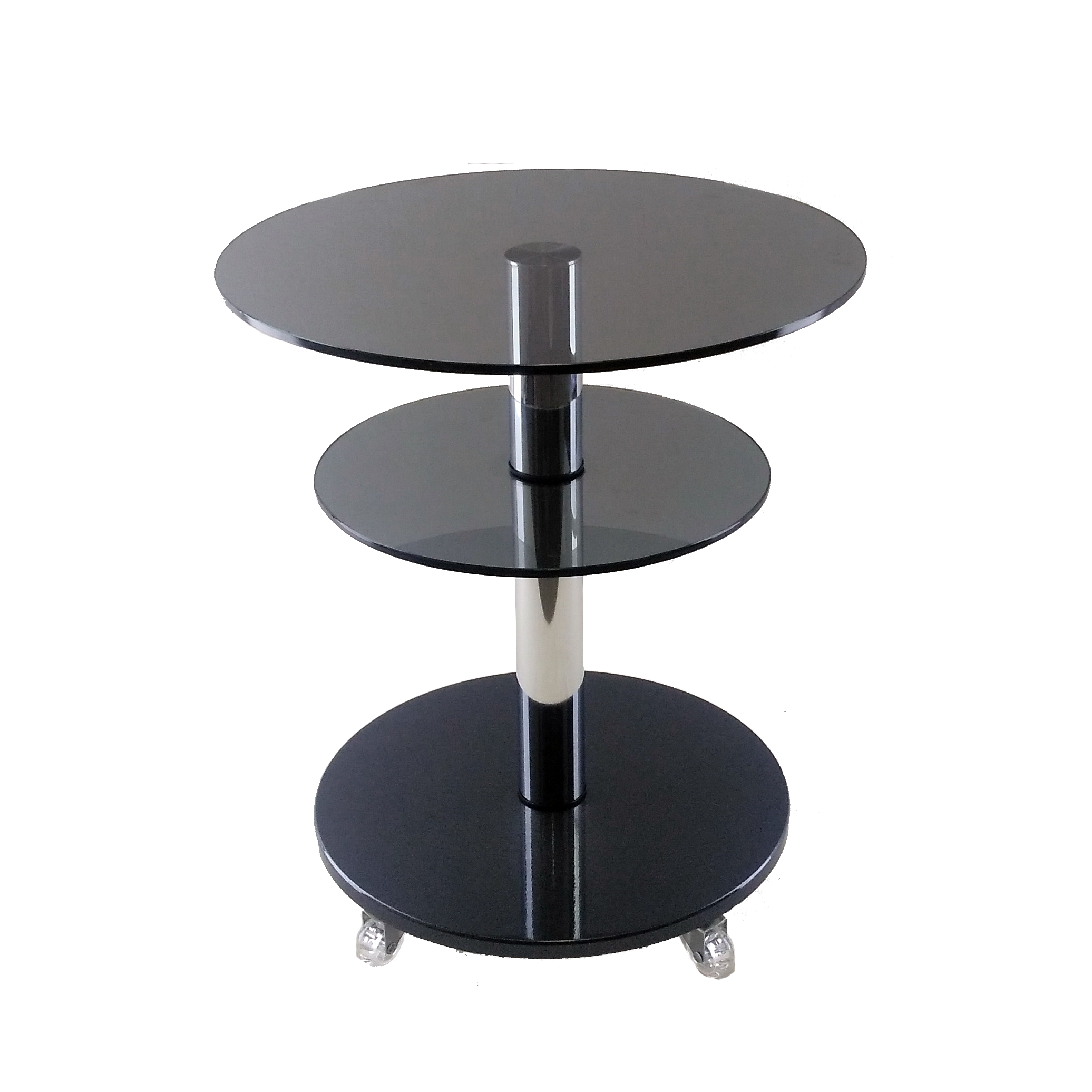 Стол журнальный стеклянный Commus Bravo Light 425 K gray-black-chr60 Черный (411810204)