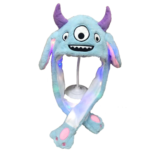 Шапка з вогниками і рухомими вушками Монстрик Пікачу Блакитний (9c538651)