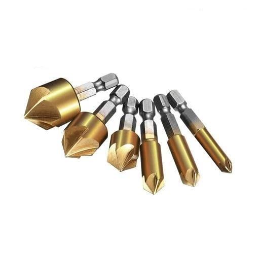 Набір свердел з зенковкой високошвидкісна сталь HSS шестигранний хвостовик 6,3/6/8/9/12/16/19 мм 6 шт. (b707d733) Набір свердел з зенковкой високошвидкісна сталь HSS шестигранний хвостовик 6,3/6/8/9/12/16/19 мм 6 шт. (b707d733)