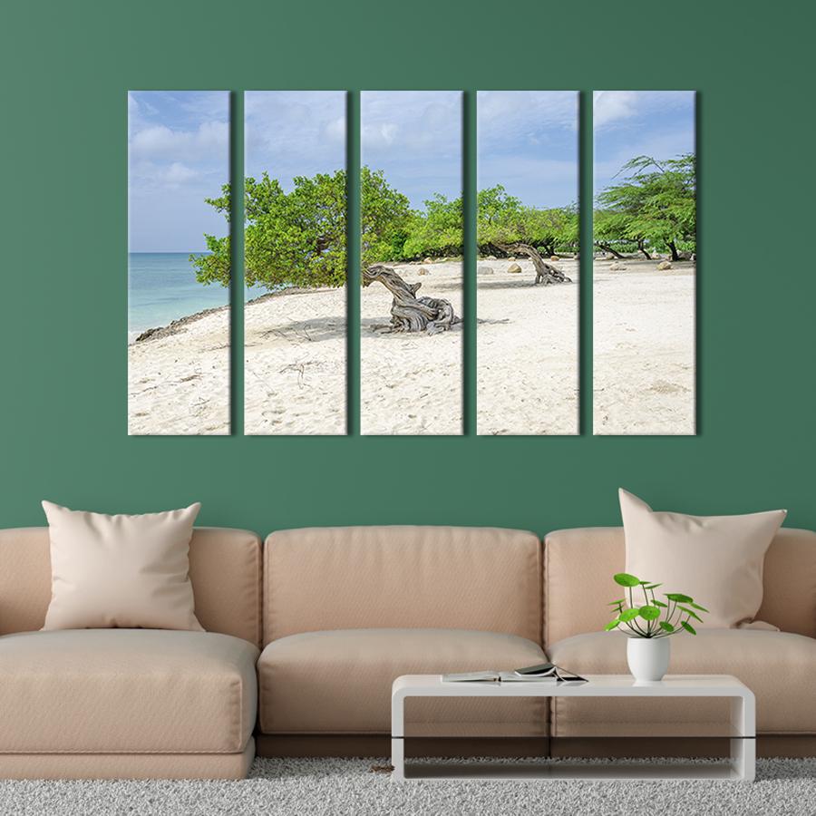 Модульная картина из 5 частей Деревья на берегу моря 155x95 см (434-51)