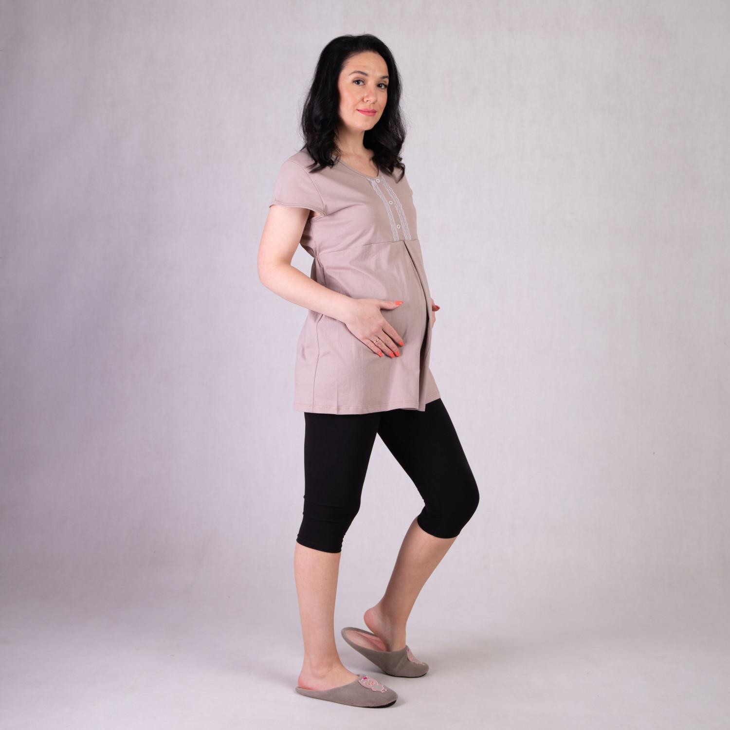 Туніка жіноча літня для вагітних Tina TN1-2155 р. 58-60 Бежевий