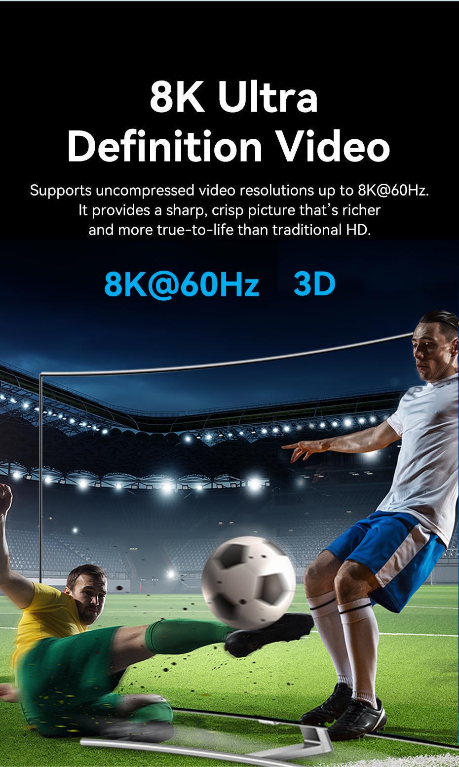 Перемикач Vention HDMI 8K 60Hz 4K 120Hz HDMI 2.1 двонаправлений HDR алюмінієвий Чорний (AKPB0) - фото 8 Перемикач Vention HDMI 8K 60Hz 4K 120Hz HDMI 2.1 двонаправлений HDR алюмінієвий Чорний (AKPB0) - фото 8