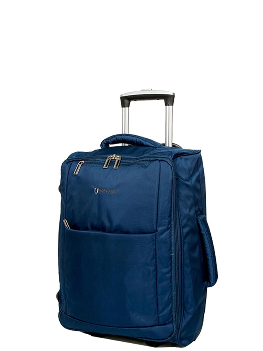 Чемодан S тканевый на 2 колесах Airtex 525 Queluz 50x34x18 см 30,6 л Синий