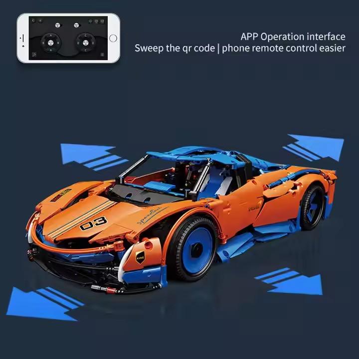 Конструктор спортивна машина Pagani на управлінні на 1883 дет. Синій з помаранчевим - фото 5 Конструктор спортивна машина Pagani на управлінні на 1883 дет. Синій з помаранчевим - фото 5