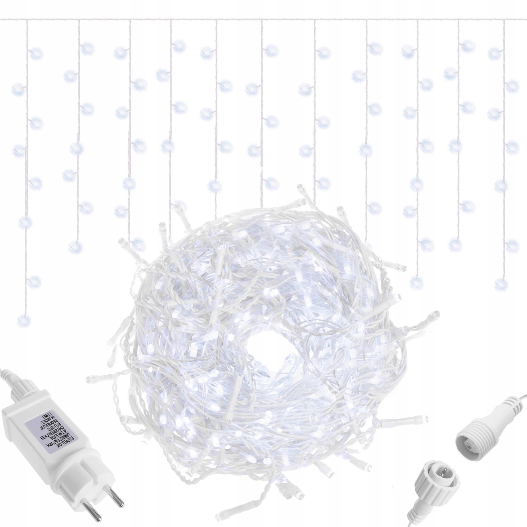 Гірлянда-бахрома Springos вулична 20 м 500 LED Cold White (CL500) - фото 5 Гірлянда-бахрома Springos вулична 20 м 500 LED Cold White (CL500) - фото 5