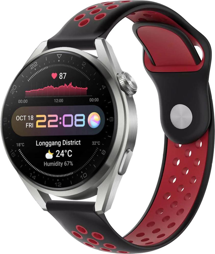 Ремінець Sport для Huawei Watch 3 Pro 22 мм Black Red (23054-44)