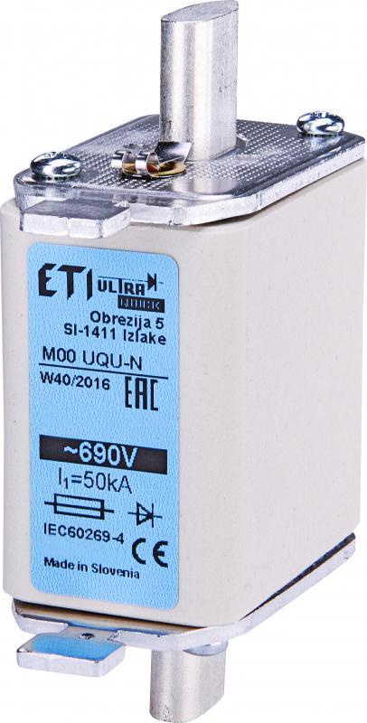 Запобіжник ножовий ETI M00UQU-N NH00 100A gR з плавкою вставкою (4331212)