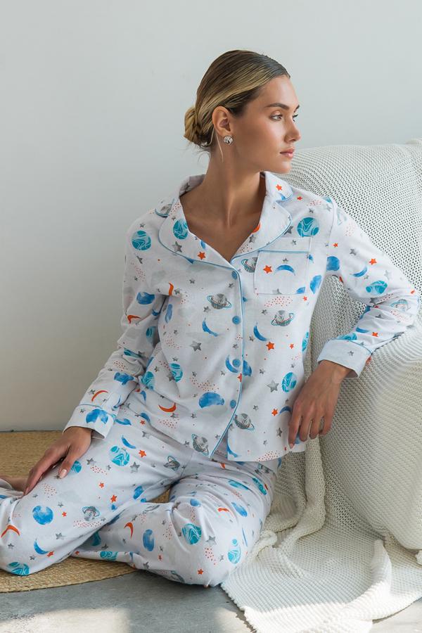 Пижамный костюм с брюками Forli фланелевый XS Space (FL0010-18-69_XS) Пижамный костюм с брюками Forli фланелевый XS Space (FL0010-18-69_XS)
