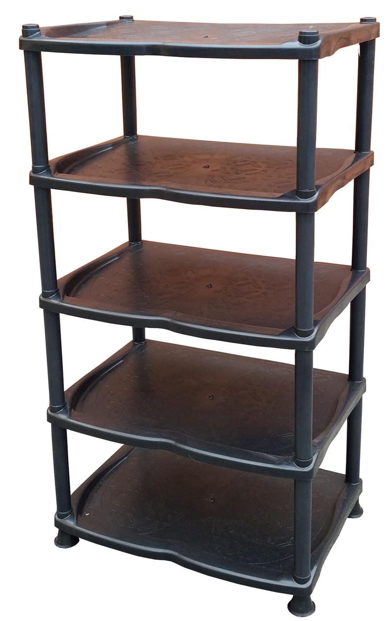 Полочка для обуви пластиковая 5 ярусов 85х45,5х32 см Черный (472732-Prob)