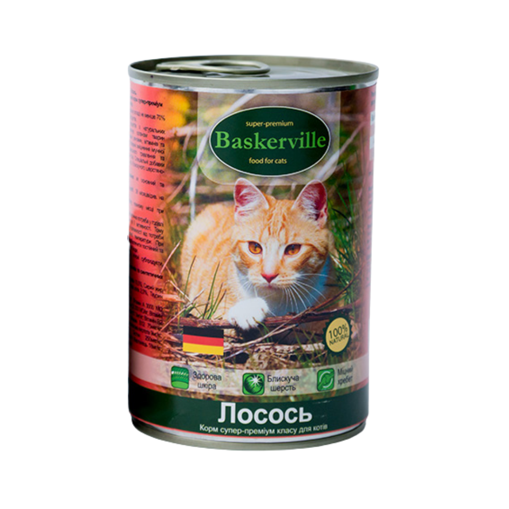 Корм влажный для кошек Baskerville Лосось 400 г (4250231596643)