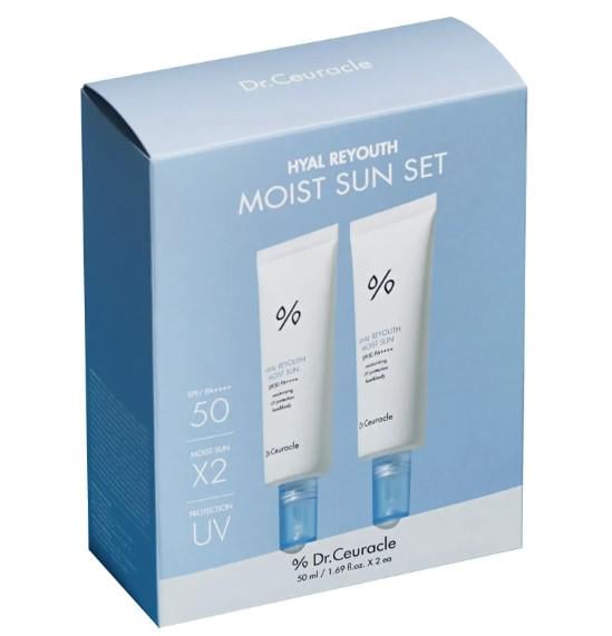 Набор увлажняющих солнцезащитных кремов Dr.Ceuracle SPF 50+/PA++++ 2в1 Hyal Reyouth Moist Sun Duo Set