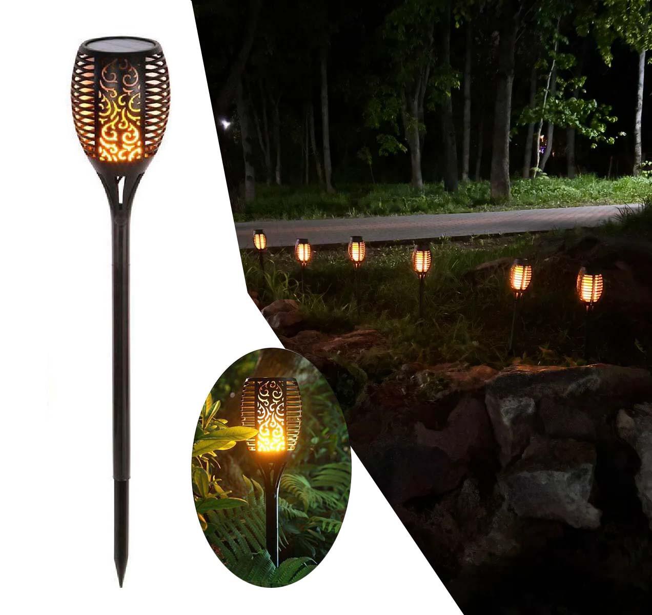 Вуличний світильник «Факел» на сонячній батареї з імітацією вогню 51 Led - фото 6