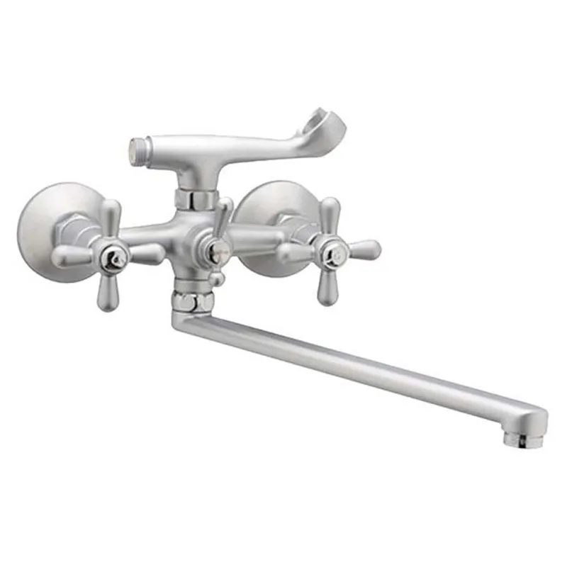 Смеситель для ванны Haiba Dominox 143 матовый из латуни Стальной (HB0069)