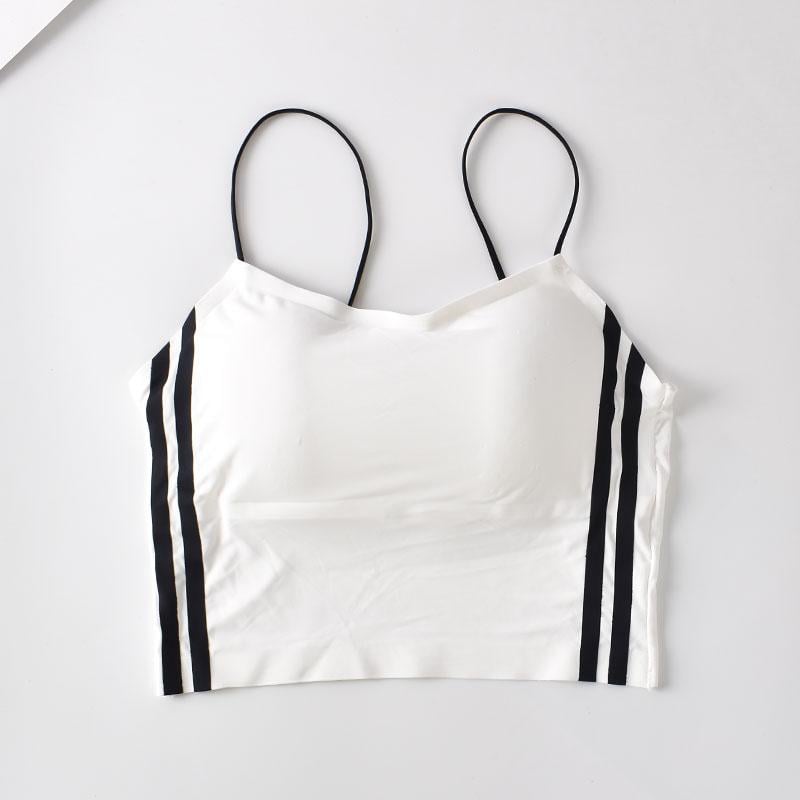 Топ эластичный на тонких бретельках One size Белый с черными полосами (23-73-1598-Б)