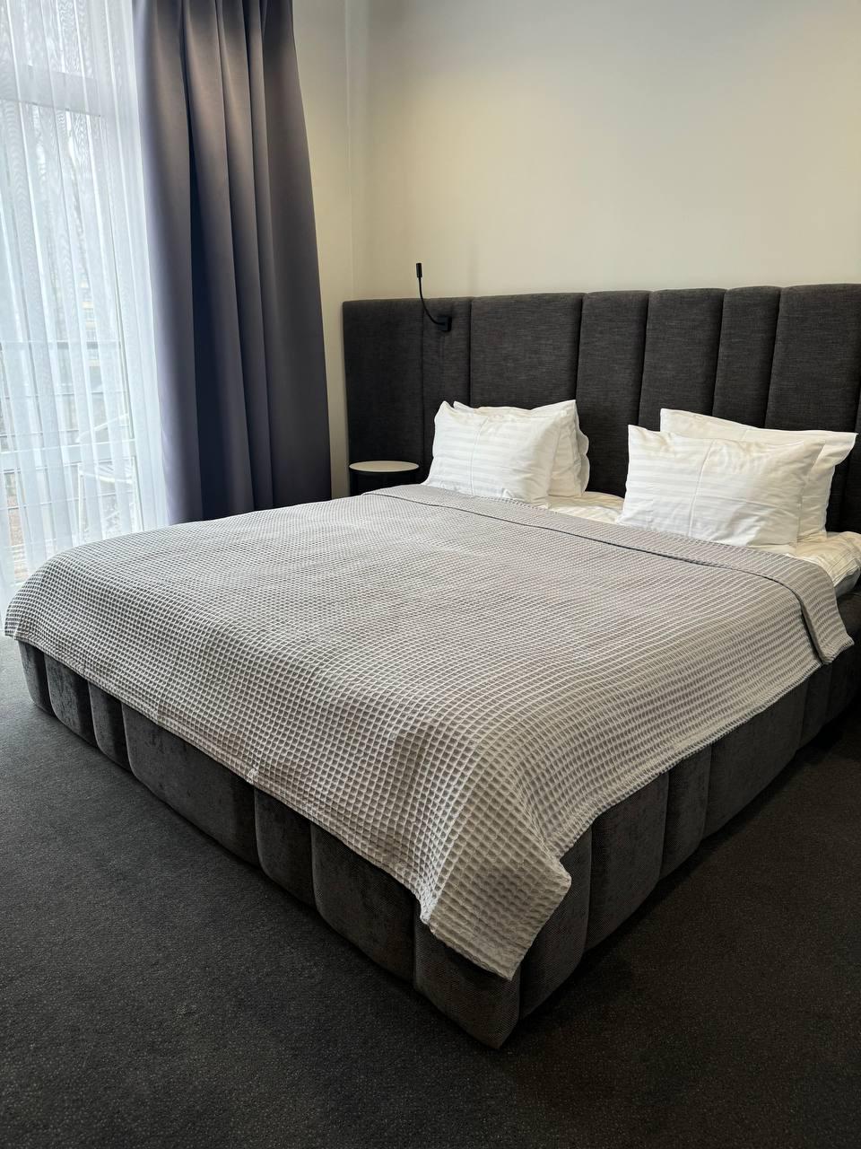 Плед-покрывало Вафельный хлопок 200х230 см Серый (1945-13)