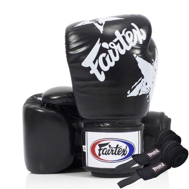 Боксерские перчатки FAIRTEX BGV1 Nation Print 10 бинтов бинтов в комплекте Black (3070041674)