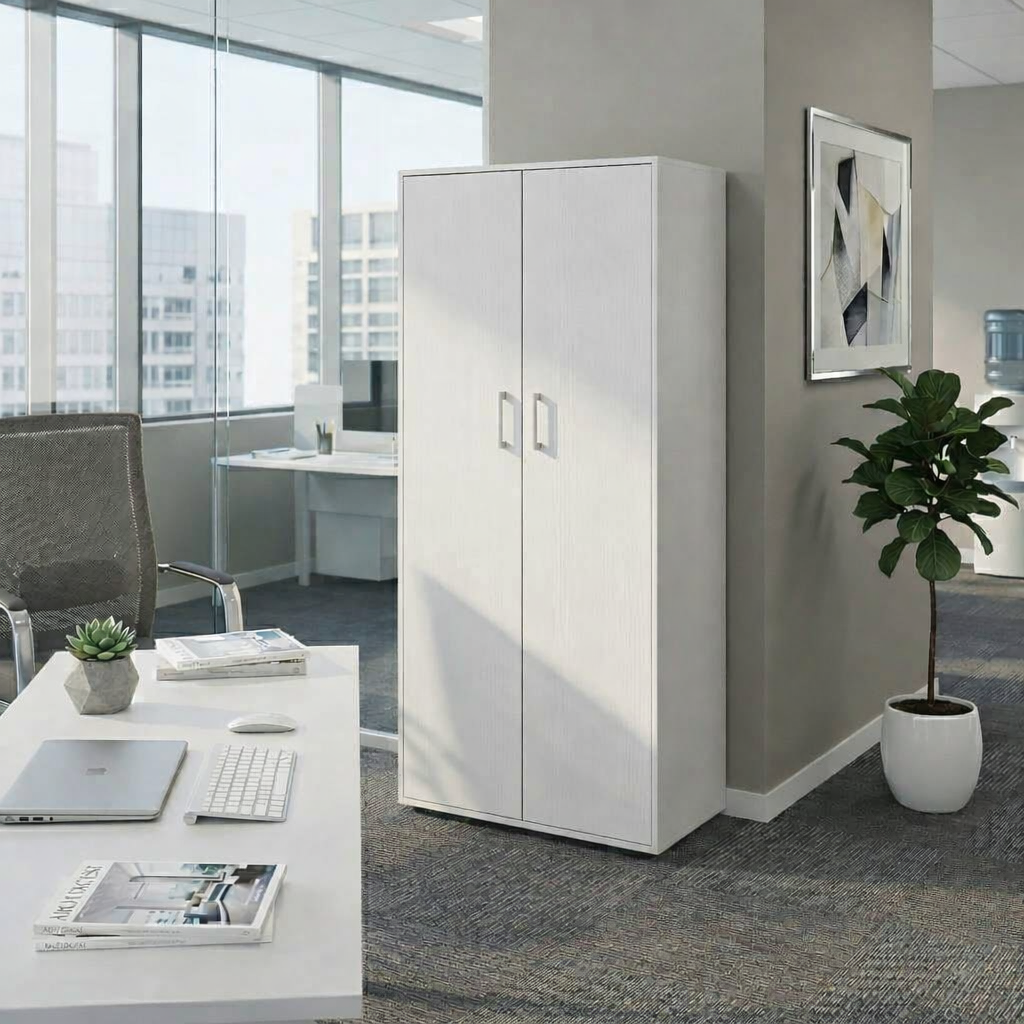 Шкаф для одежды V-Star S2 двухдверный с полкой и штангой ЛДСП 1826х785х550 мм Нимфея альба (33493306)