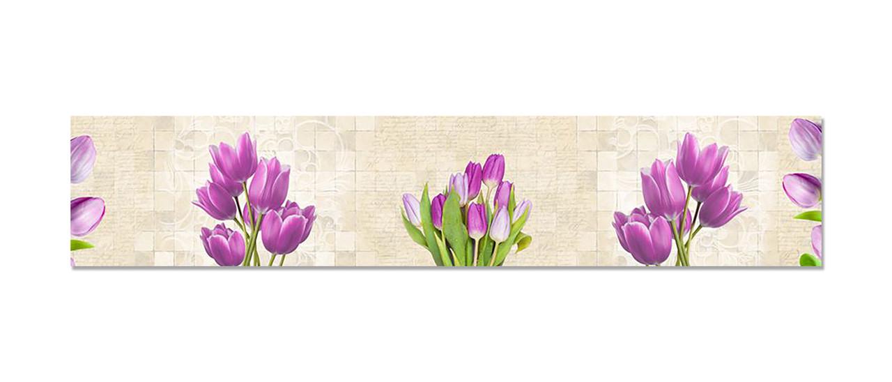 Наліпка вінілова на кухню Zatarga Тюльпани на плитці 600х3000 мм (1283915283) Наліпка вінілова на кухню Zatarga Тюльпани на плитці 600х3000 мм (1283915283)
