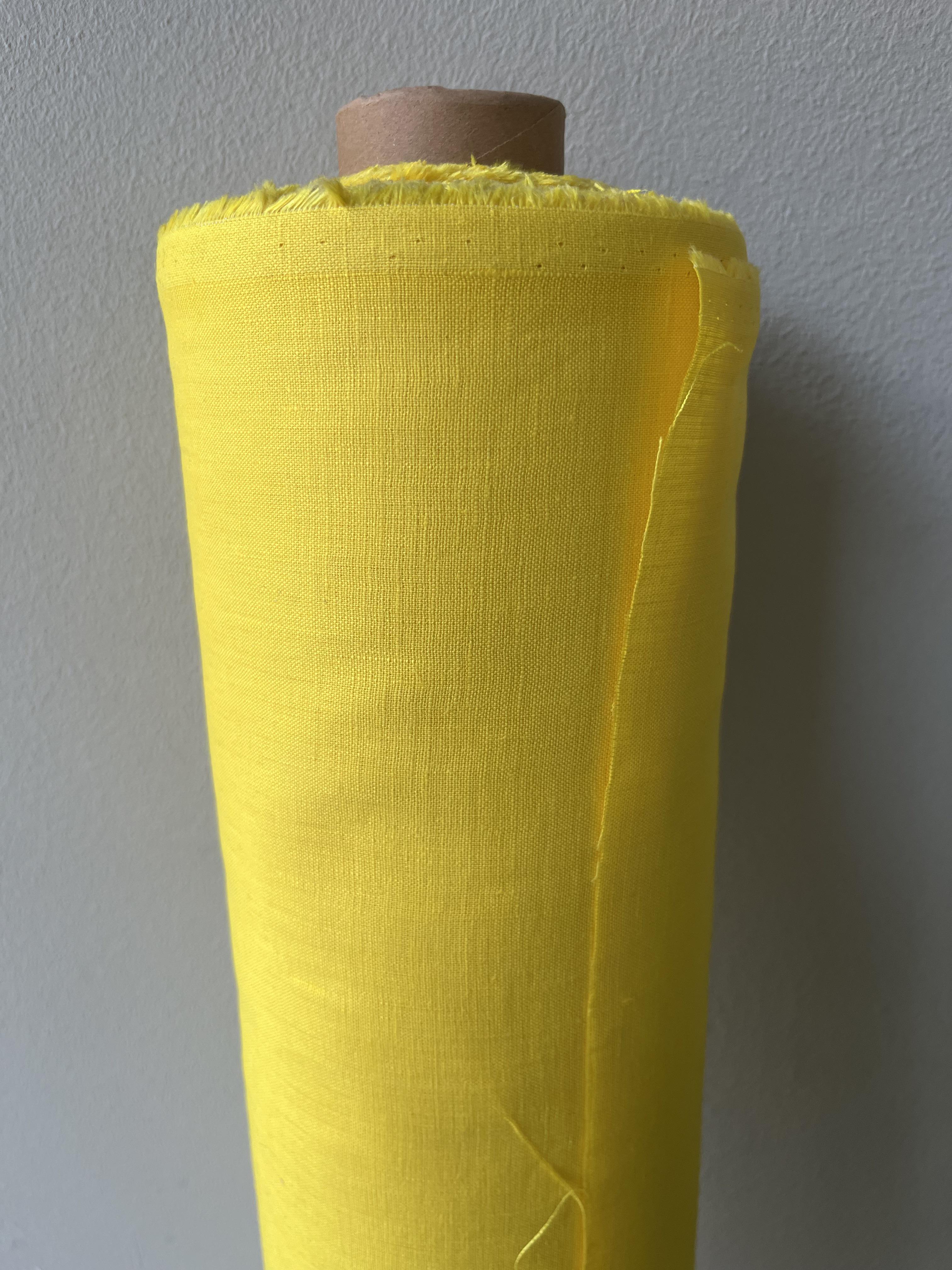 Ткань рубашечно-платья Linen Plus 100% лен 143 см 163/539 Желтый