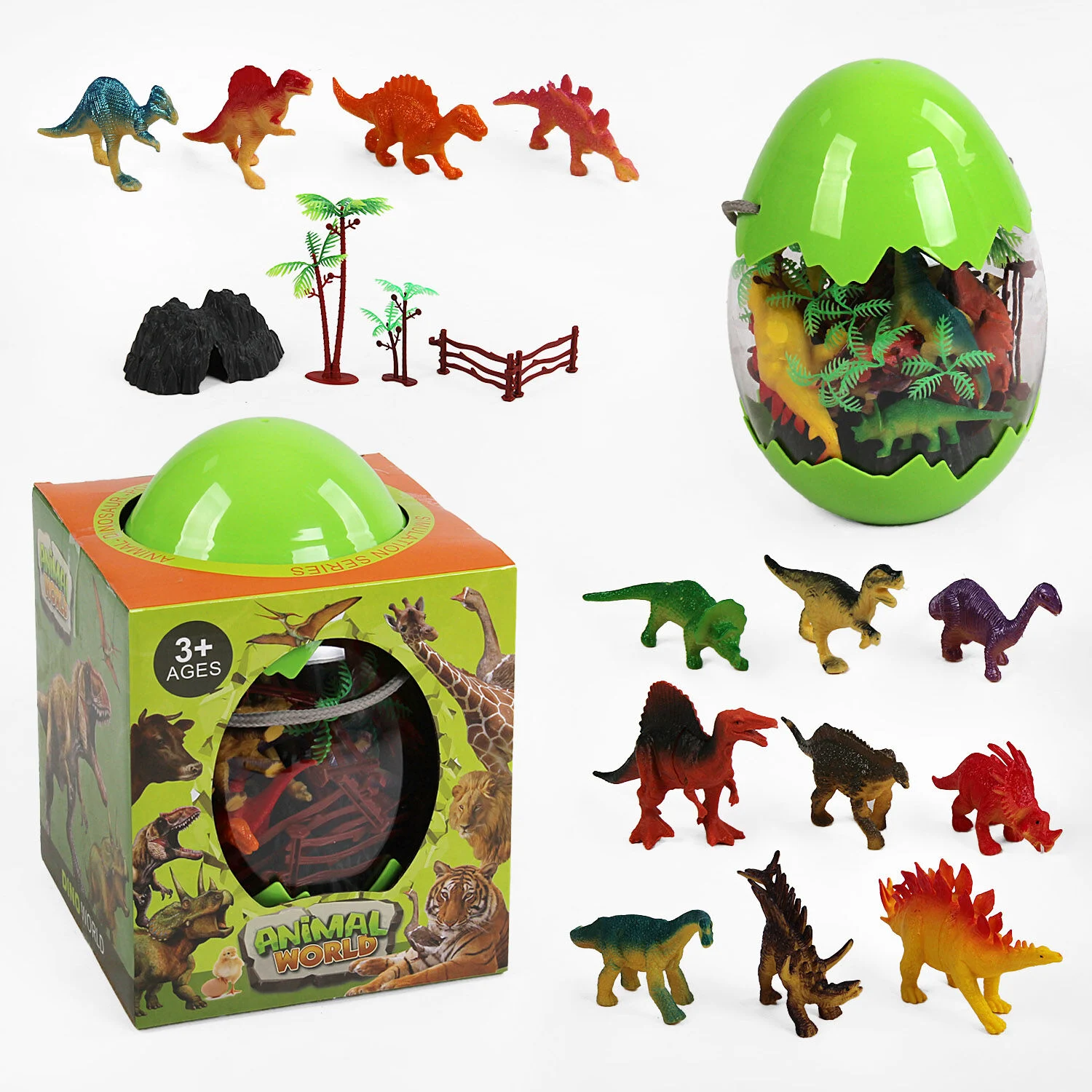 Набор динозавров/дерево/гора/забор игровой Multicolor (152888) - фото 2 Набор динозавров/дерево/гора/забор игровой Multicolor (152888) - фото 2