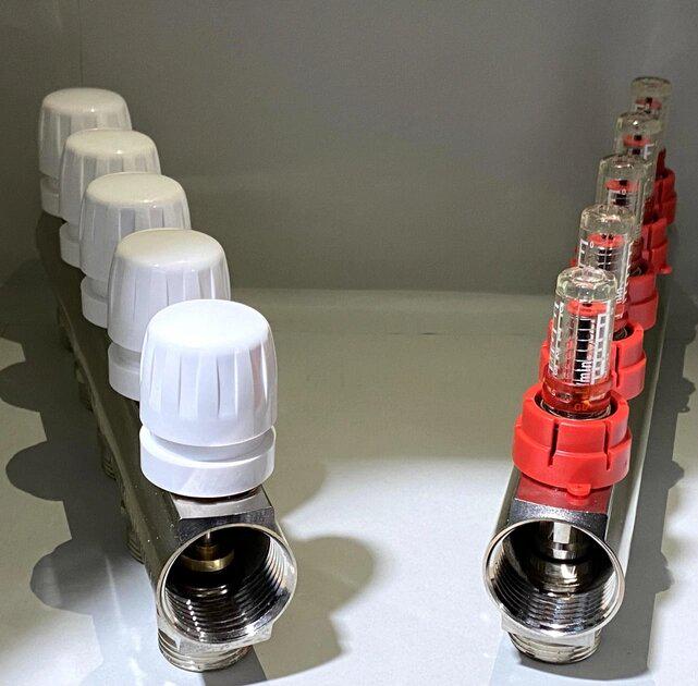 Колекторна група Zegor QS-1851 з витратомірами та євроконусам 1"х3/4" 5 виходів (13449439) - фото 4 Колекторна група Zegor QS-1851 з витратомірами та євроконусам 1"х3/4" 5 виходів (13449439) - фото 4