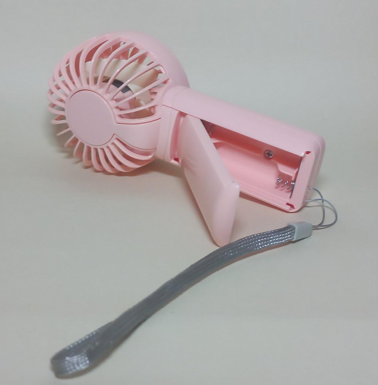 Вентилятор ручний від 2 батарей ААА F15 Рожевий - фото 3 Вентилятор ручний від 2 батарей ААА F15 Рожевий - фото 3