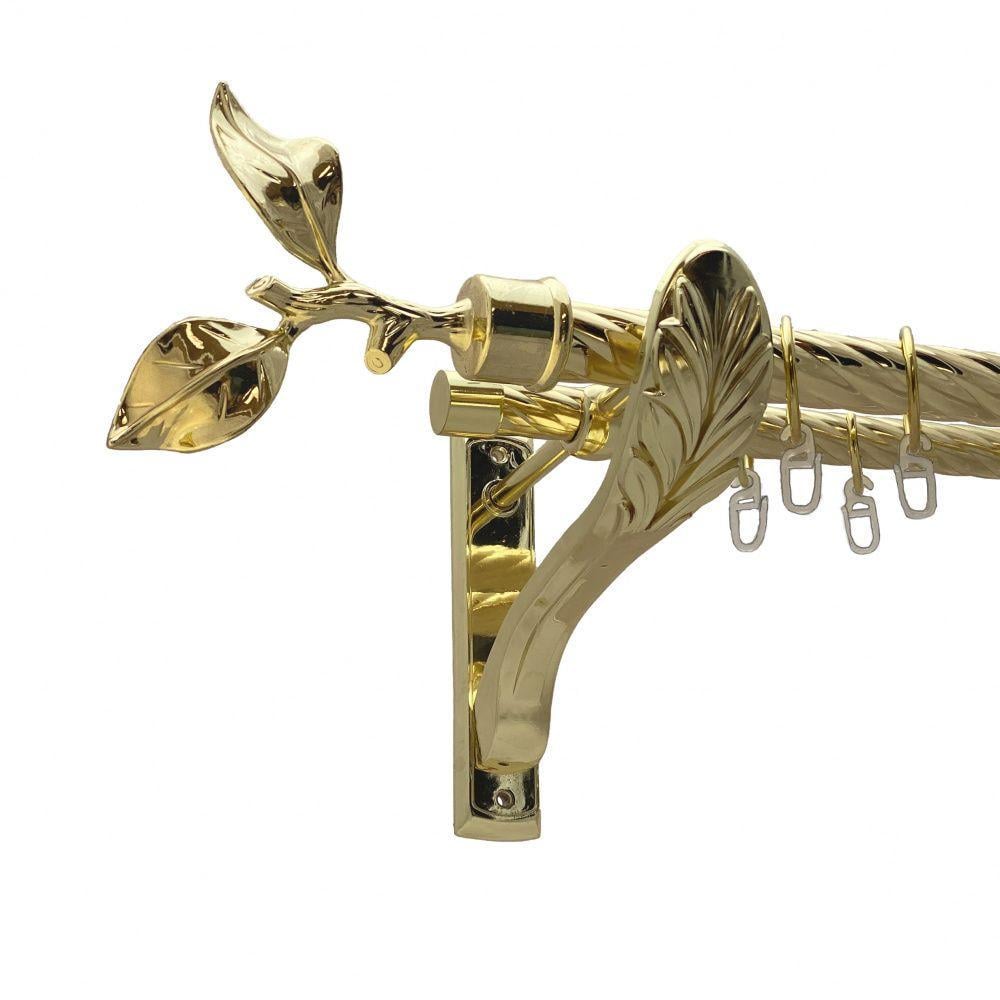 Карниз для штор Orvit Листок двухрядный скрученный 25\19 мм 160 см Золотой (00-00010907)