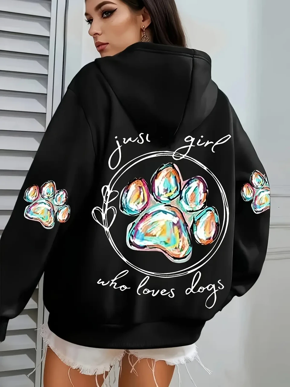 Худі жіноче з принтом Pin-000-2737 M Чорний (2700321933)