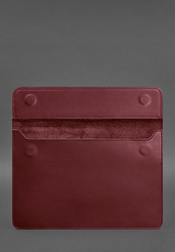 Чехол-конверт кожаный на магнитах для MacBook 13" Crazy Horse Бордовый (A-027171) - фото 5 Чехол-конверт кожаный на магнитах для MacBook 13" Crazy Horse Бордовый (A-027171) - фото 5