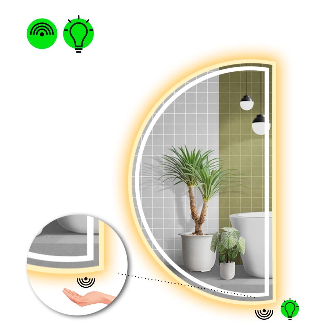 Зеркало LED подсветкой Parette 4 с ИК включателем 80x40 см (8777253)