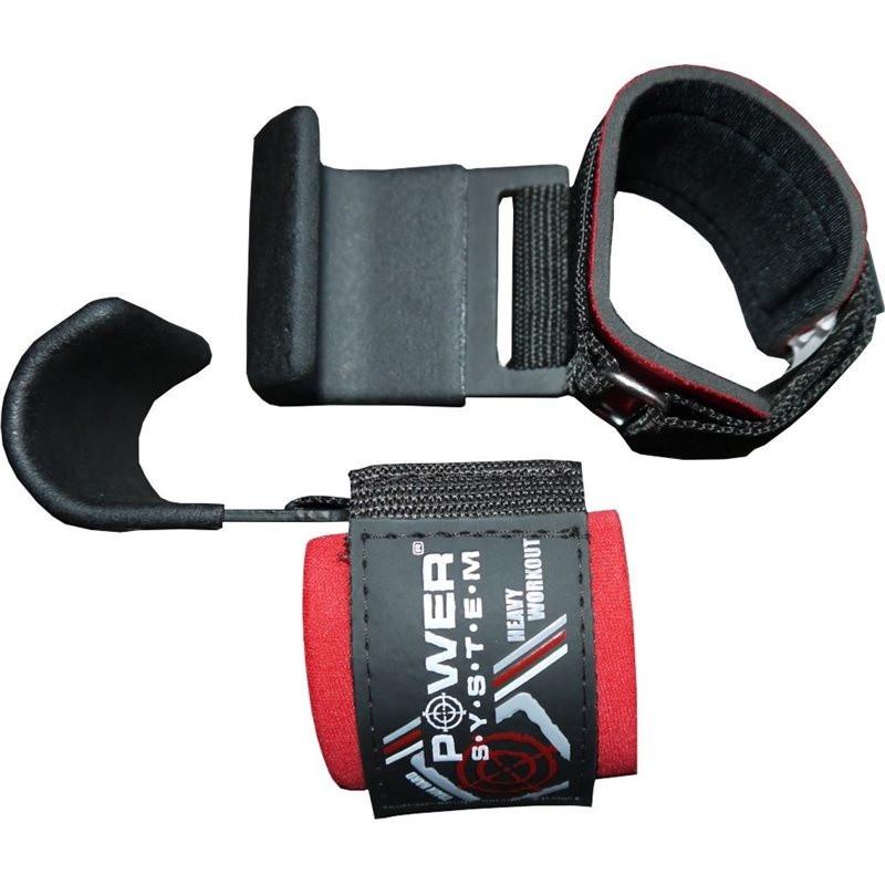 Гаки для тяги на зап'ястя Power System Hardcore Hooks PS-3310 Black/Red - фото 2