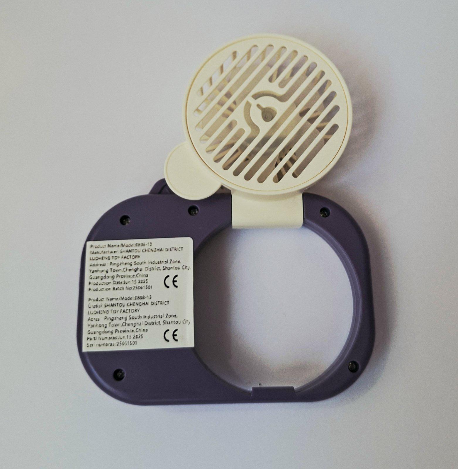 Вентилятор портативний акумуляторний Камери 0808-13 фіолетовий Вентилятор портативний акумуляторний Камери 0808-13 фіолетовий