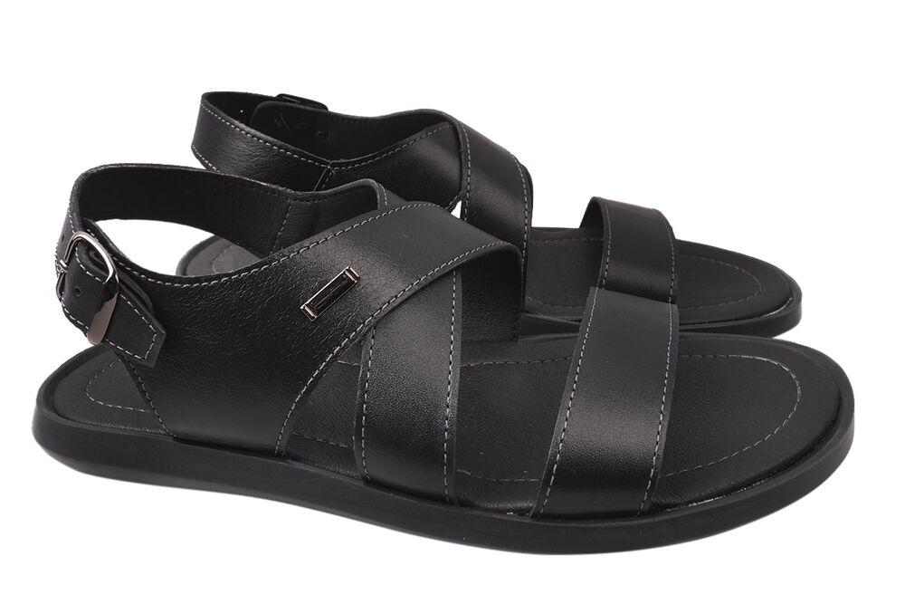 Босоножки мужские Samas из кожи на низком ходу р. 44 Черный (23-21LBC)