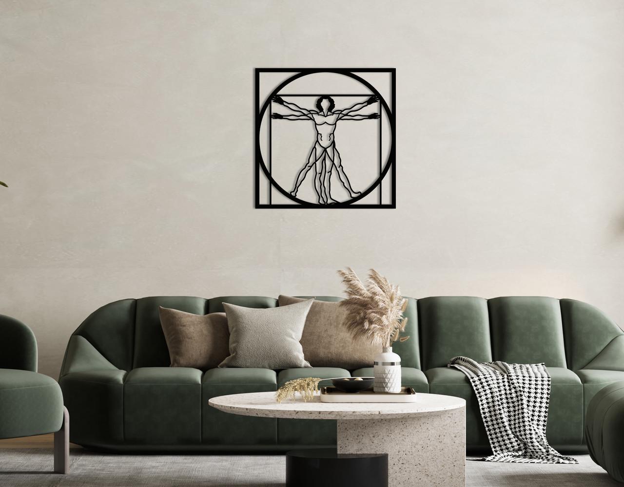 Декоративное панно на стену Upwood Decor Da Vinci 80х80 см Black (1516425522)