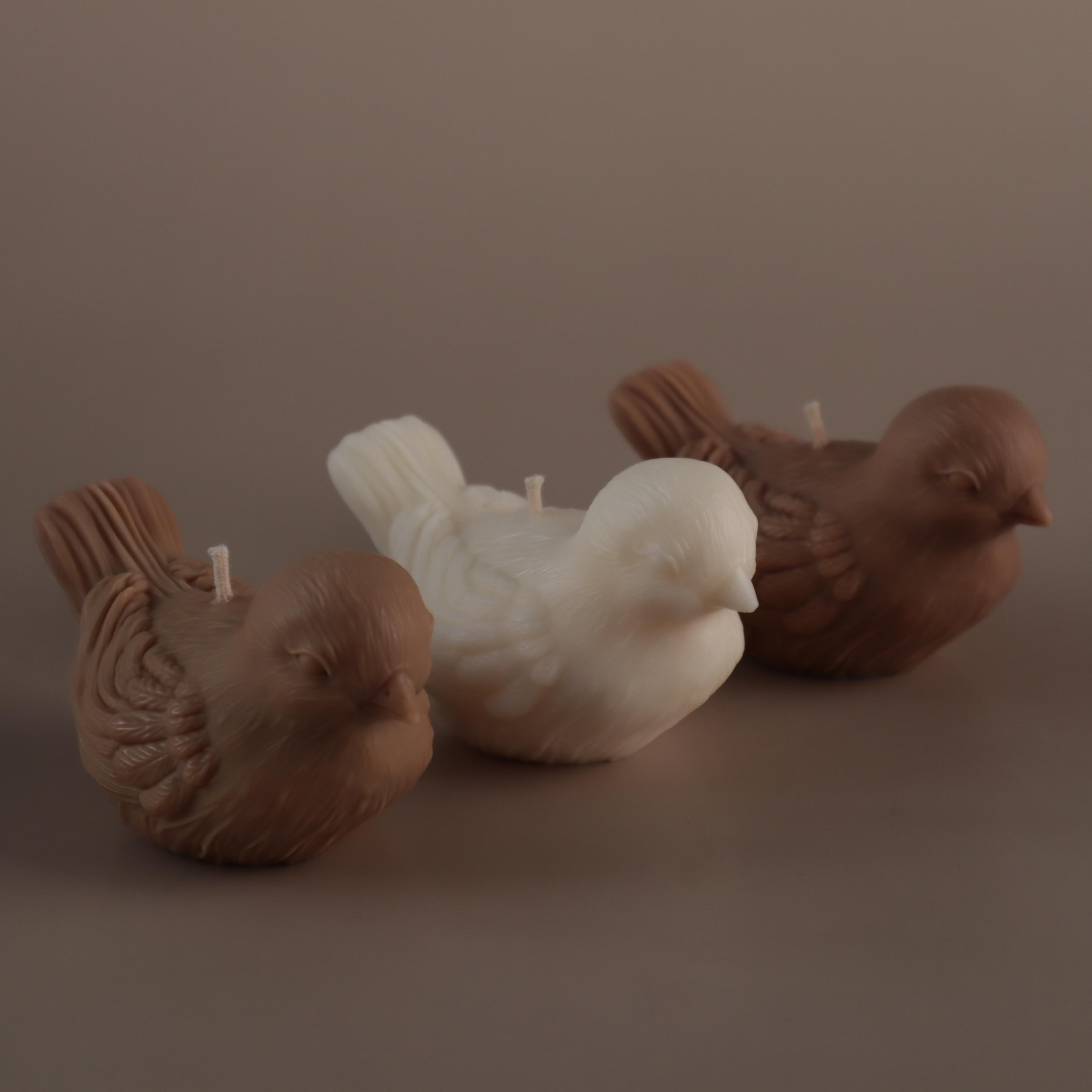 Подарунковий набір аромасвічок Wax Harmony Ваніль Пташка Біло-Коричневий (300701)