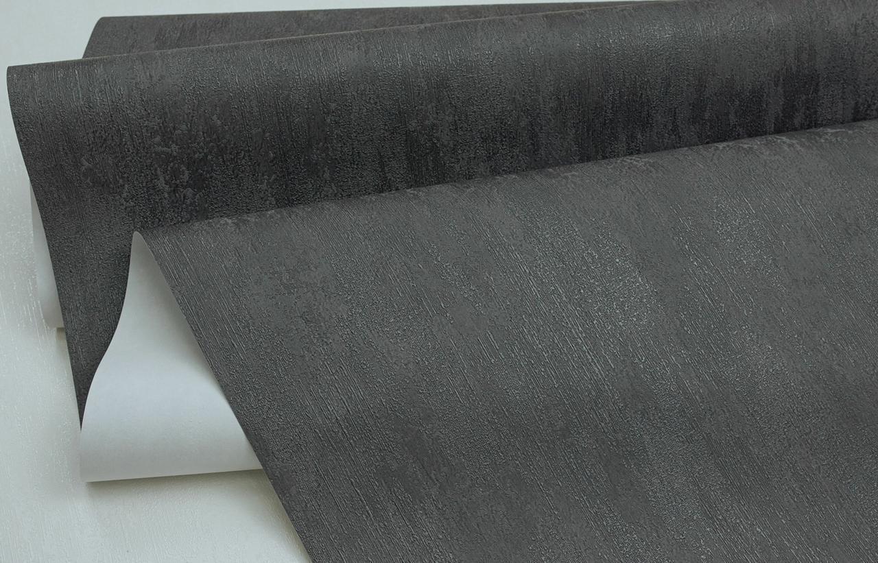 Обои флизелиновые SINTRA Sumatra UNI 445556 фон винил горячего тиснения 1,06х10,05 м Темно-серый