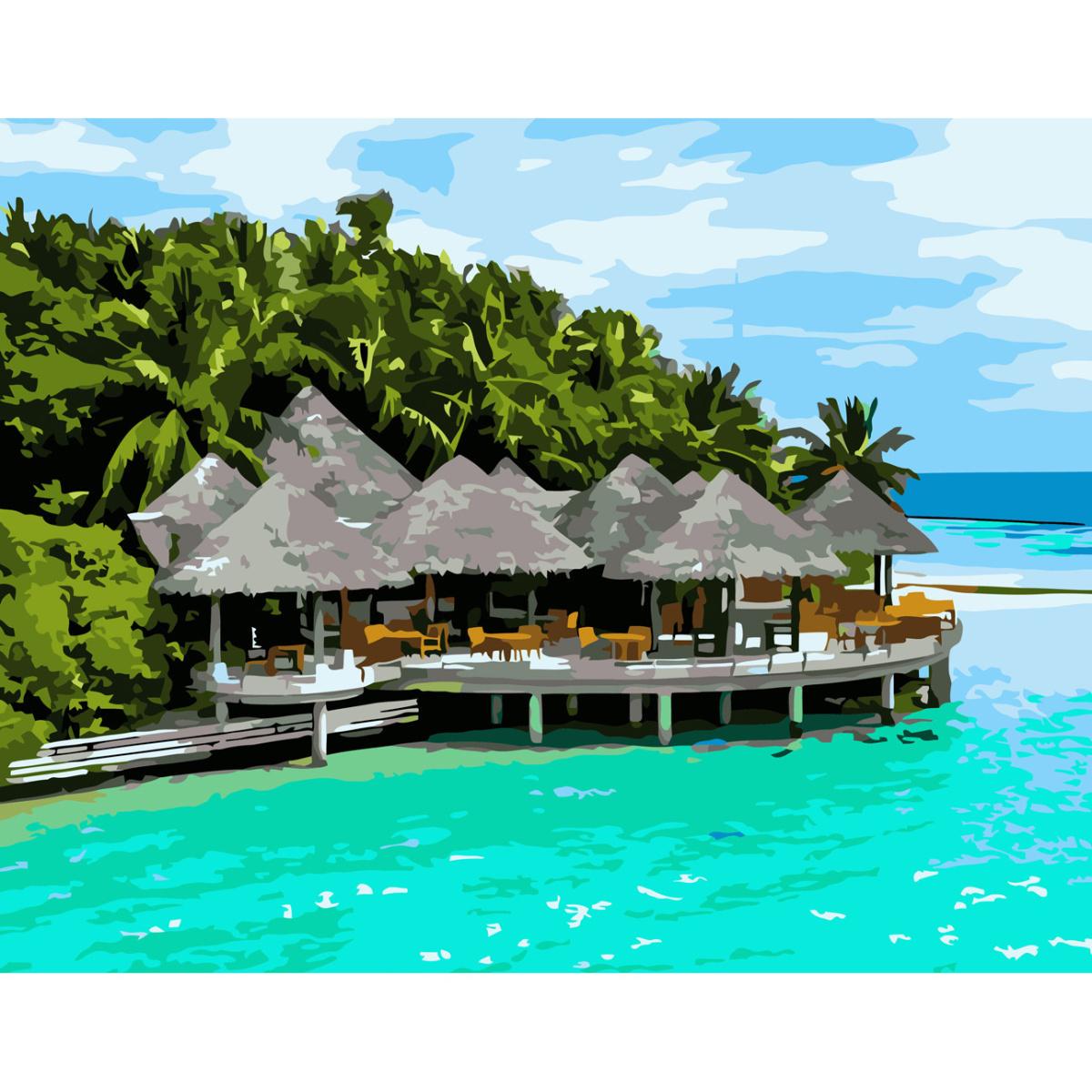 Картина по номерам Strateg Премиум Мальдивы 30x40 см (SS-6598)