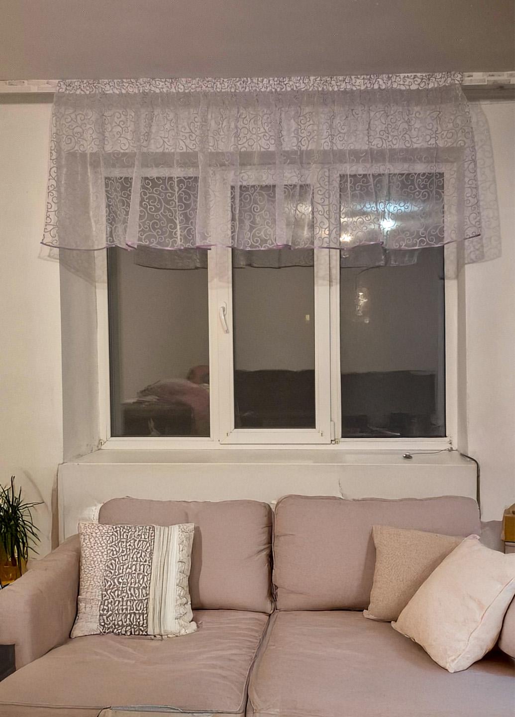 Ламбрекен верхушка Firanka Venzel карниз 200 см Белый с фиолетовым (1_1пб) Ламбрекен верхушка Firanka Venzel карниз 200 см Белый с фиолетовым (1_1пб)