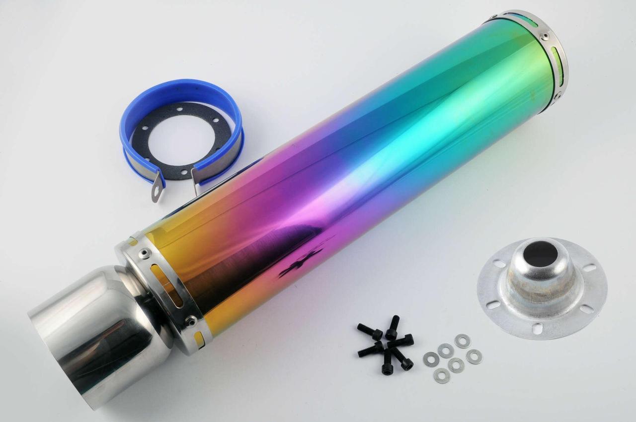 Глушитель тюнинг mod:13 420х100 мм/крепление Ø 78 мм Разноцветный прямоток (2177154195)