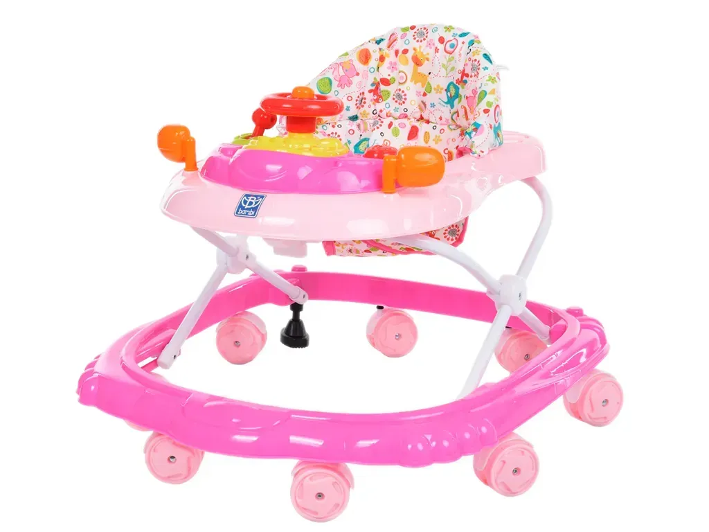 Ходунки дитячі із звуковими ефектами та ігровою панеллю з пластику та текстилю 53х59х65 см Рожевий (150-98-M3451PN)