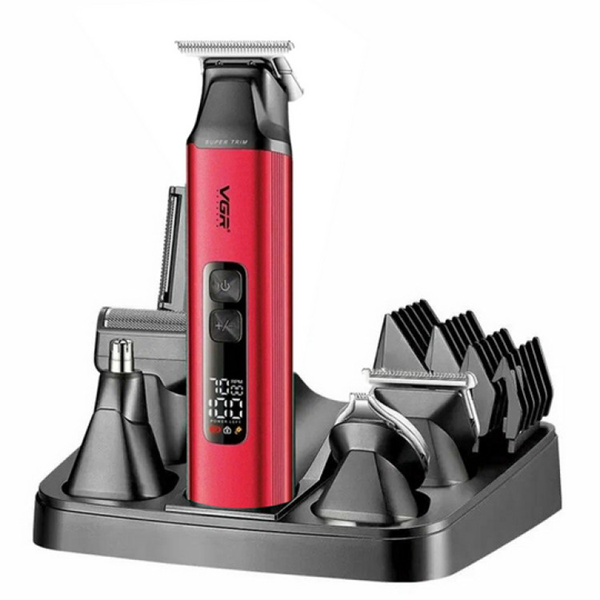 Машинка для стрижки уіверсальна VGR V-117 6в1 10 Вт USB Червоний (2760717033)