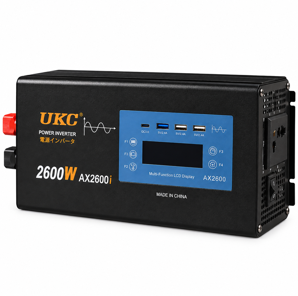 Автомобільний інвертор AC/DC 2600W AX Sine USB Type-C (sp10483) Автомобільний інвертор AC/DC 2600W AX Sine USB Type-C (sp10483)