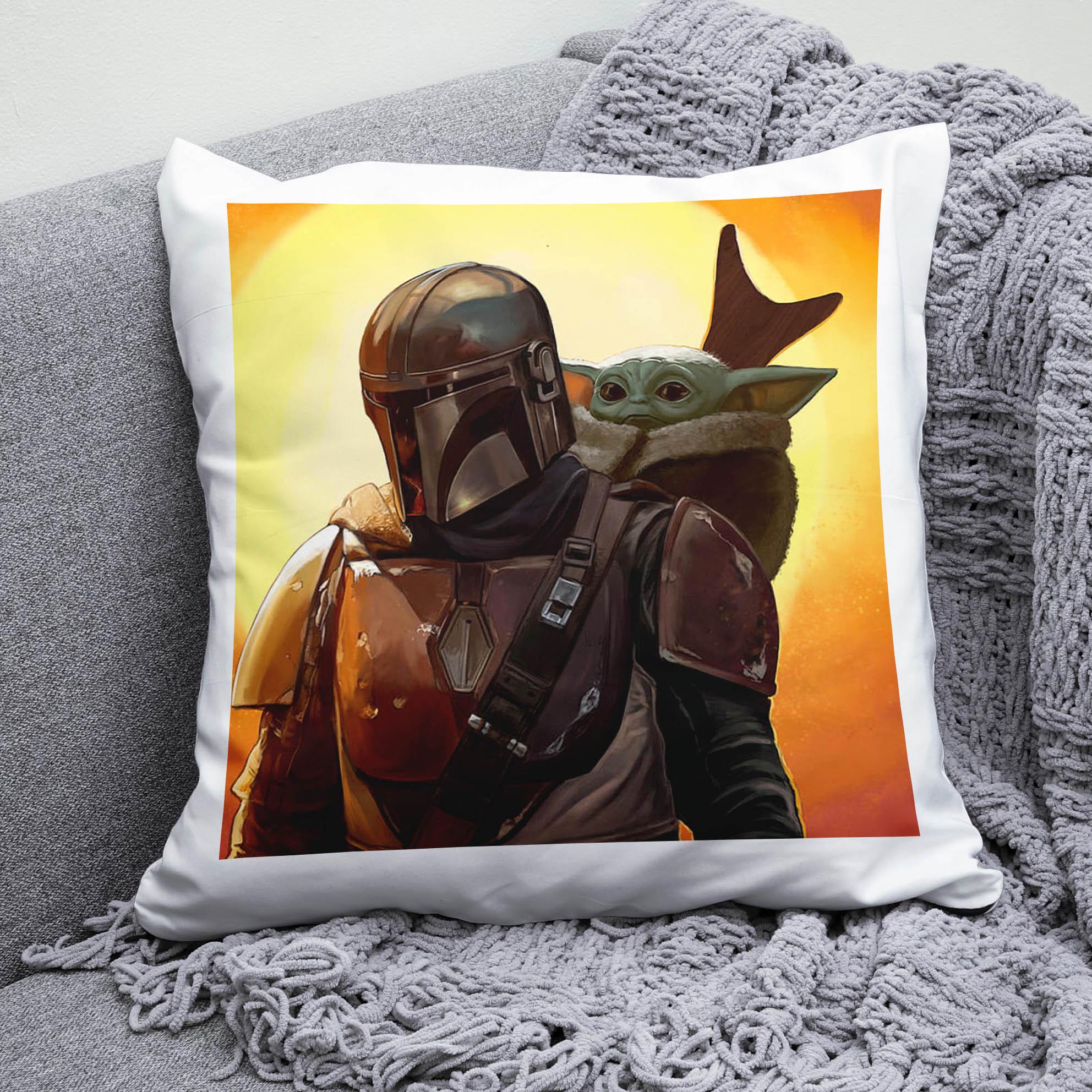 Плюшевая подушка квадрат с принтом The Mandalorian Yoda "2