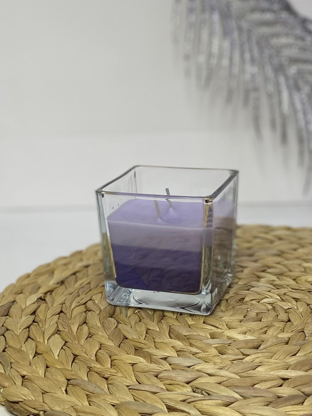 Свеча ароматическая в стекле трехслойная Лаванда (59627636)