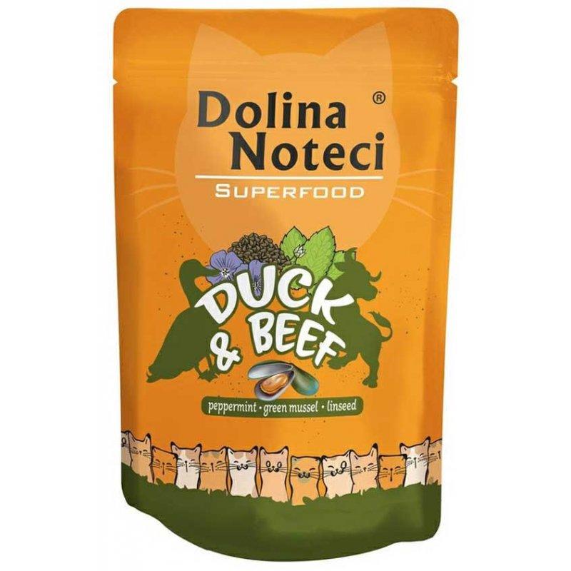 Корм вологий беззерновий для кішок Dolina Noteci Superfood з качкою та яловичиною 85 г (1719106690)