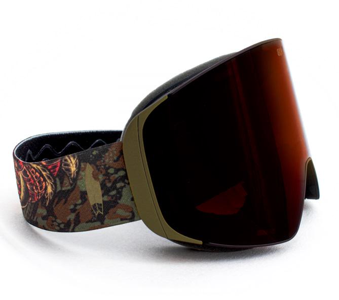 Маска горнолыжная BOB Sea Camo S3 Olive Green/Orange Mirror (GOG-013) - фото 2