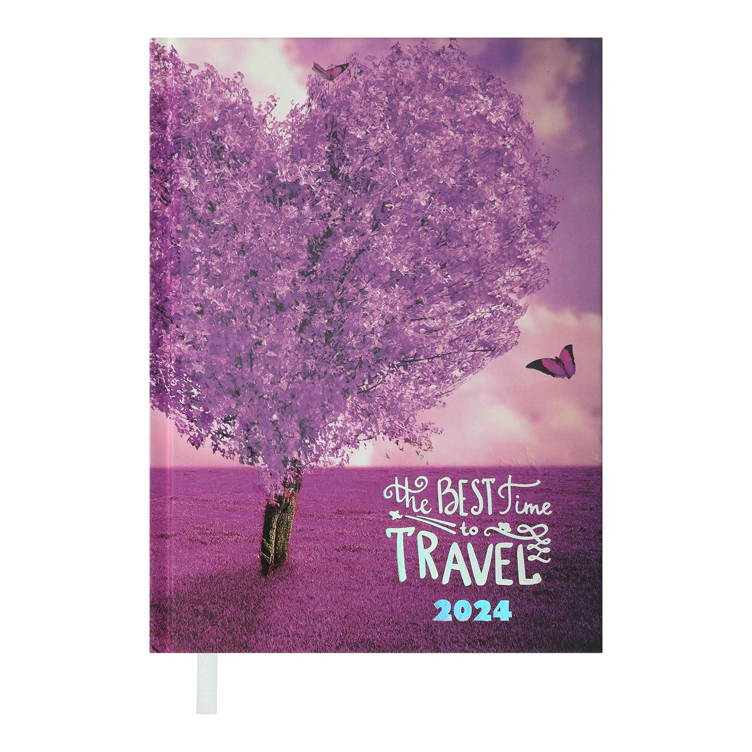 Дневник датированный Buromax Romantic 2024 A5 336 стр. Фиолетовый (BM.2170-07)