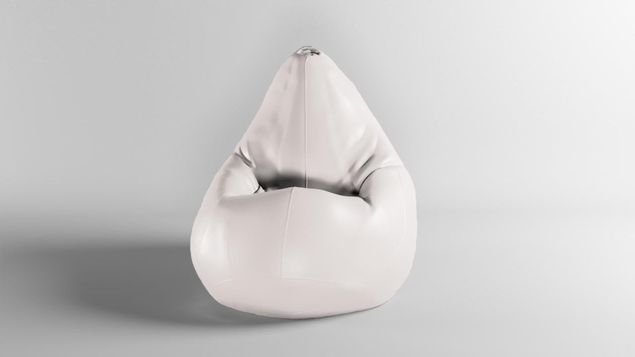 Бескаркасное кресло-мешок SkyPuff MEGA Груша Экокожа Zeus Delux XXXL 160х120 см Pearl (160164)