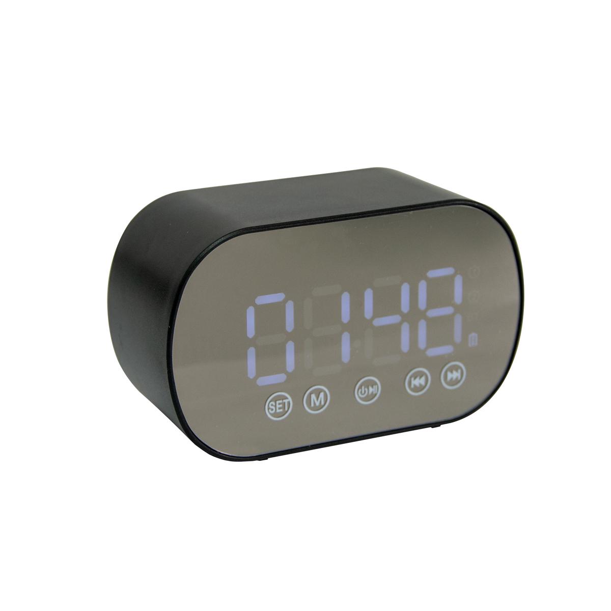 Годинник дзеркальний Clock Bluetooth Speaker з музичним будильником (1010529-Black) - фото 1