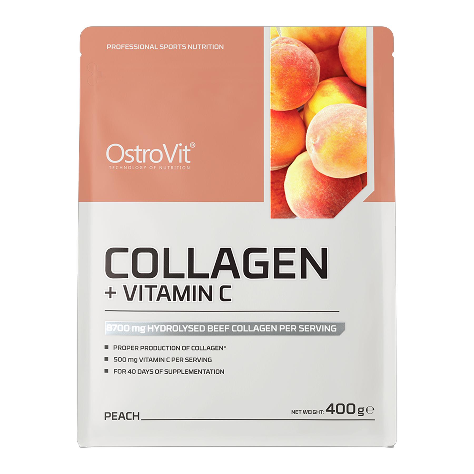 Коллаген OstroVit Collagen + Vitamin C 400 г Персик (19239-01)